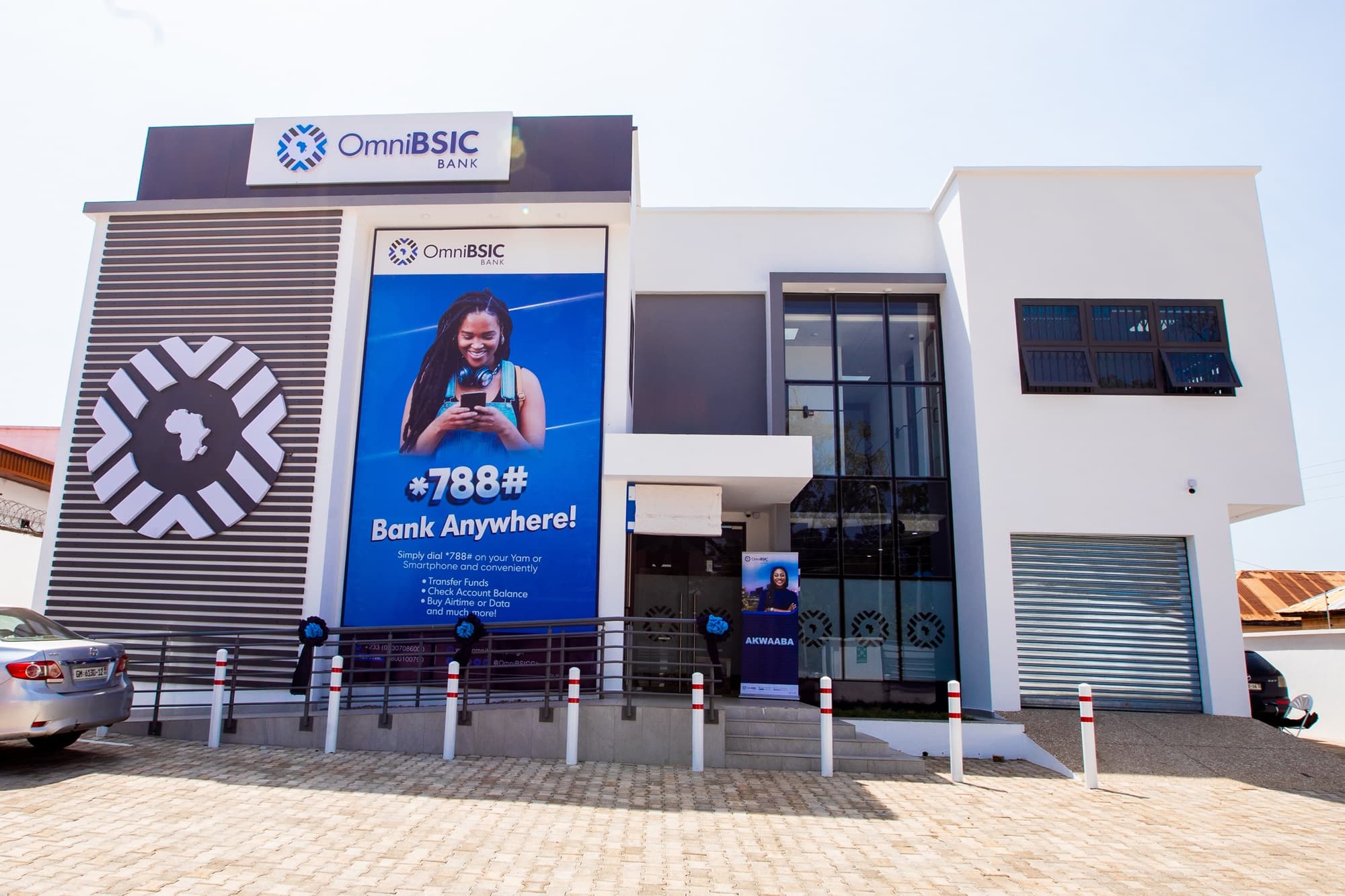 An OmniBSIC Bank branch serving customers in Tamale