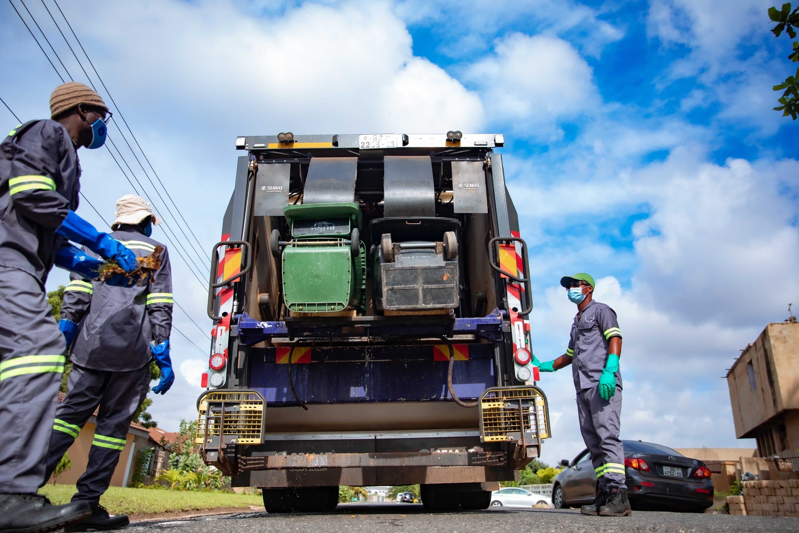 Zoomlion Ghana environmental-services team working in a community