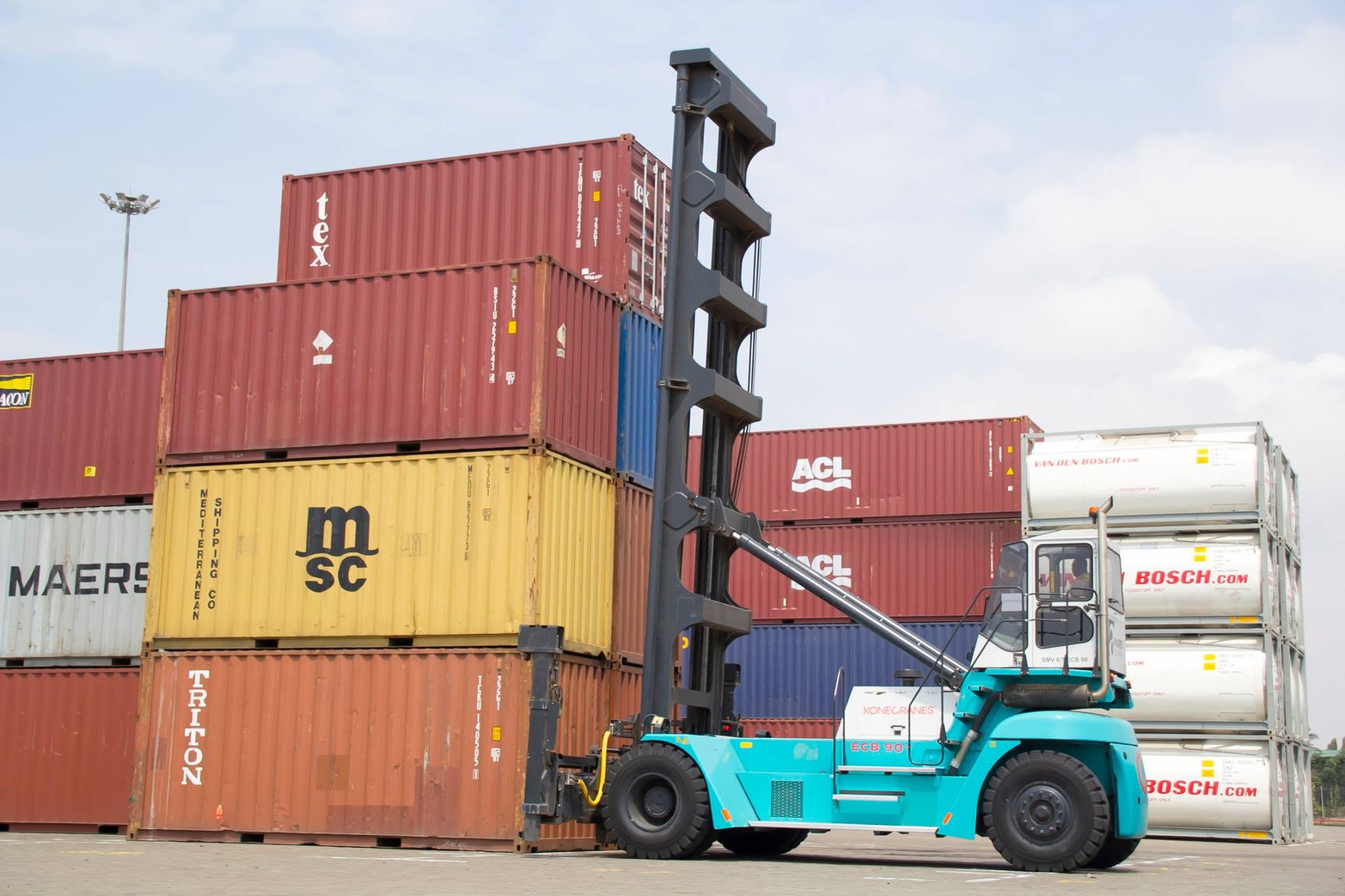 Container handling operations at Amaris Terminal